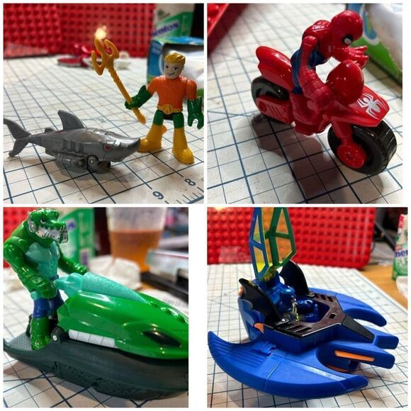 Imaginext DC Comics action figure and vehicle bundle Aquaman, Roboshark, Spider- - Picture 1 of 1